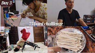Day 3 of 75 hard +  UPSC hard challenge vlog 📚🏋️‍♂️💪