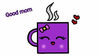 كيف ترسم كوب كيوت وسهل خطوة بخطوة/ تعليم الرسم للأطفال How to draw a Cute cup using letters J