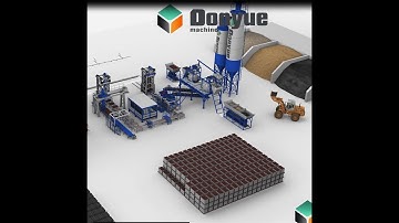 Biggest capacity automatic concrete block brick making machine with curing room: 3D video