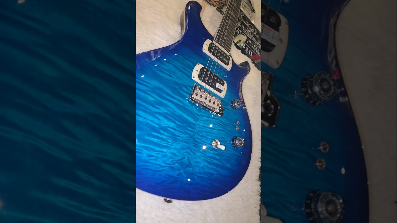 PRS SE Custom 24-08 Quilt Lake Blue Electric Guitar at Davis Guitar Music Centre Singapore