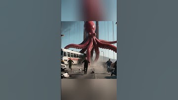 TERROR STRIKES! The Golden Gate Bridge DEVASTATED by Giant Octopus #monster #giant #aiart #octopus