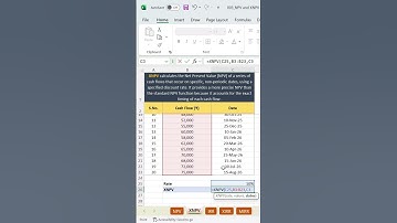 ✅XNPV Function in excel | How to find present value |  #excel #excelfunction#shortvideo #shorts