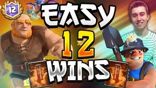EASY 12 WIN! Off-Meta Miner Giant Deck | Dominating Grand Challenge — Clash Royale