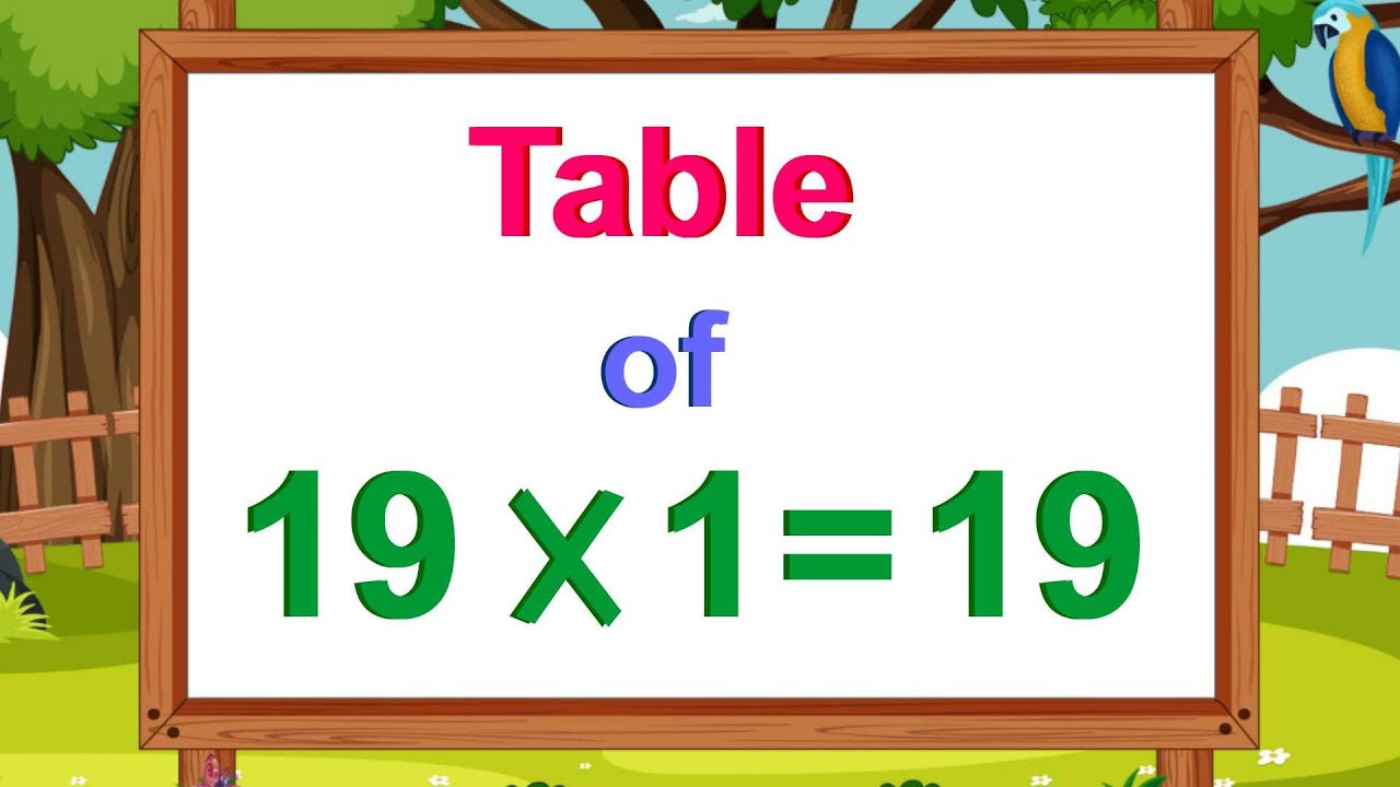 Easy to Learn Multiplication Table of 19 - YouTube