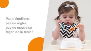 NumNum Pré-Cuillères Bébé - Lot De 2 (Bleue Et Orange) - Silicone Alimentaire - Dès 6 Mois