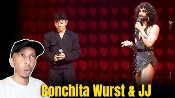 Conchita Wurst and JJ - Rise Like A Phoenix x Wasted Love - LIVE at Eurovision Village | REACTION