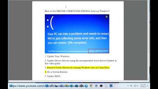 Fix DRIVER CORRUPTED EXPOOL Blue Error on Windows