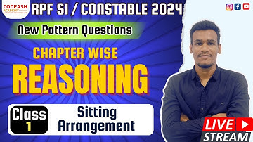 RPF SI CONSTABLE 2024 || REASONING CHAPTER WISE VIDEO || CLASS 1ST || SEATING ARRANGEMENT