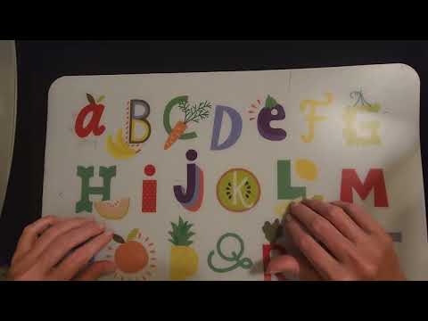 ASMR | Tapping on a Plastic Placemat | Alphabet Show & Tell (Whisper)