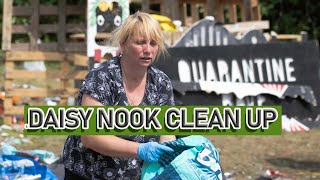 Discusting clean up at local countryside after illegal rave.