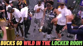 Milwaukee Bucks Locker Room Celebration | 2021 NBA Champions GIANNIS DANCES IS MVP FINALS