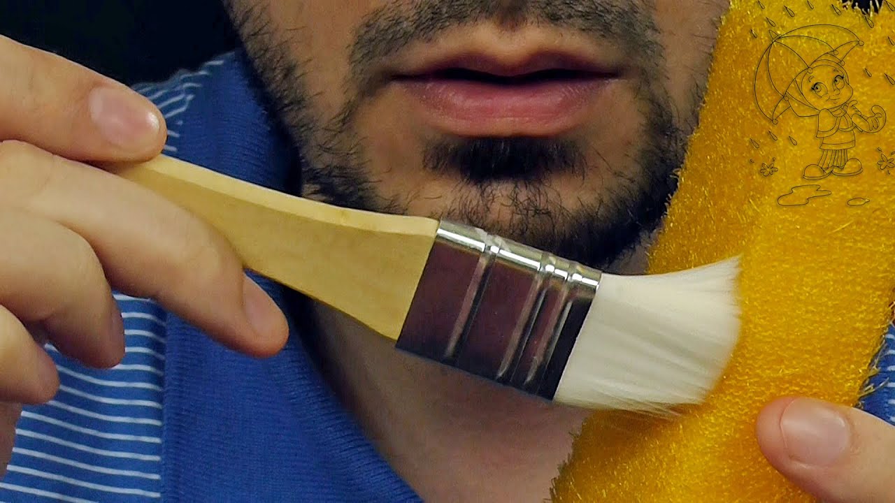 Soft Brush Meet Sharp Sponge at Rainy Day [ Best ASMR Sound ]
