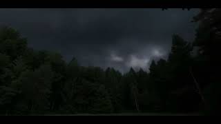 Huge Storm Approaching Campsite | Camping in the Mountains | Fog & Distant Thunder Ambience (3 Hrs)