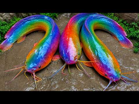 Catch beautiful aquarium fish in small pond baby turtles,메기, 게, 거미, 상어, 개구리, 장어, 비단잉어, 잉어