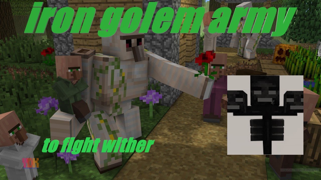 infinite iron golem army to fight wither minecraft5 YouTube