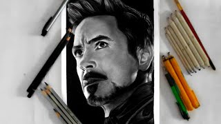 How to draw iron man sketch | step by step tutorial | tony stark pencil sketch| realistic sketch |