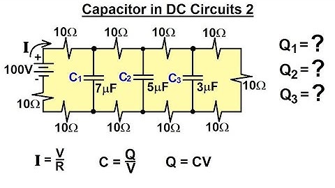 Physics 39   Capacitors (26 of 37) Find Q in DC Circuit with 10 Resistors