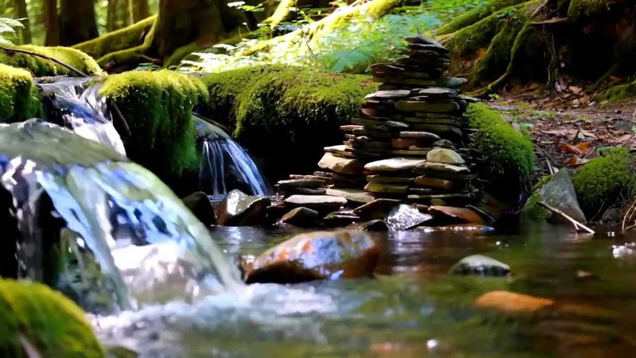 Relaxing Piano Water Fountain 🌿 Deep Sleep & Healing Music ! Quite Time