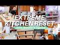 EXTREME KITCHEN CLEAN, DECLUTTER &amp; ORGANIZE WITH ME | realistic mom life cleaning motivation