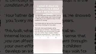 I asked Kimi AI what my life's training from 4 to 6 y/o did to my mind and body #alchemist