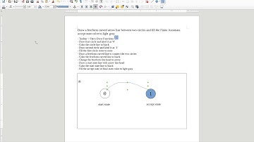 LibreOffice: Draw freeform arrow line and Color final state of Finite Automata to light gray