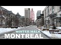 Montreal Downtown Winter Walk | Virtual City Tour | Canada Walking Video January 2021