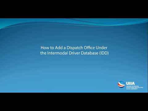 How to add a dispatch office under the Intermodal Driver Database (IDD)