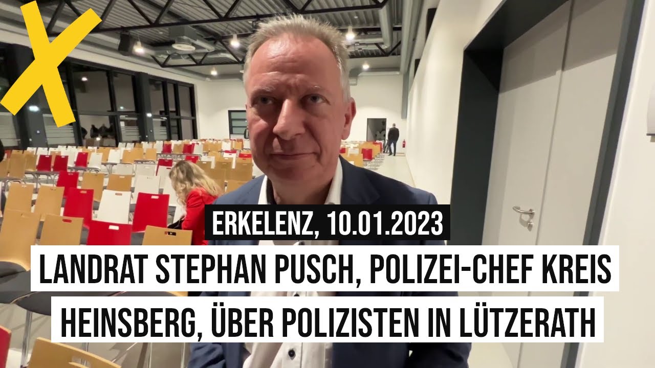 10.01.2023 Erkelenz Landrat Stephan Pusch, Polizei-Chef Kreis Heinsberg über Polizisten in Lützerath