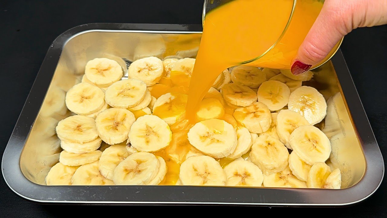 Только бананы и апельсины! Лучший домашний десерт за 5 минут! без выпечки!