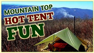 APPALACHIAN TRAIL HOT TENT CAMPING • A VISIT FROM HAWK • EASY WOODSTOVE COOKING