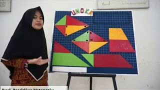 Cara penggunaan alat peraga matematika untuk menunjukkan luas bangun
datar dengan konsep persegi panjang.
