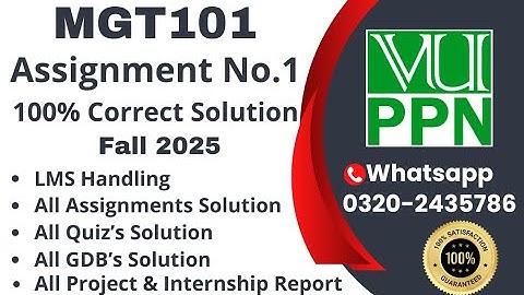 MGT101 Assignment 1 100% Correct Solution Fall 2025 MGT101 Assignment 1 Solution 2025 #vuppn #mgt101