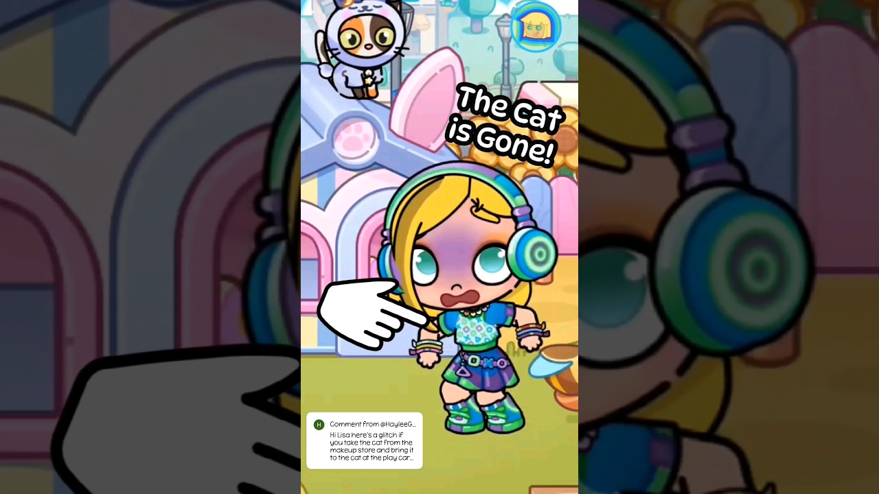 GLITCH ALERT! DISAPPEARING CAT! 💙💜💚 