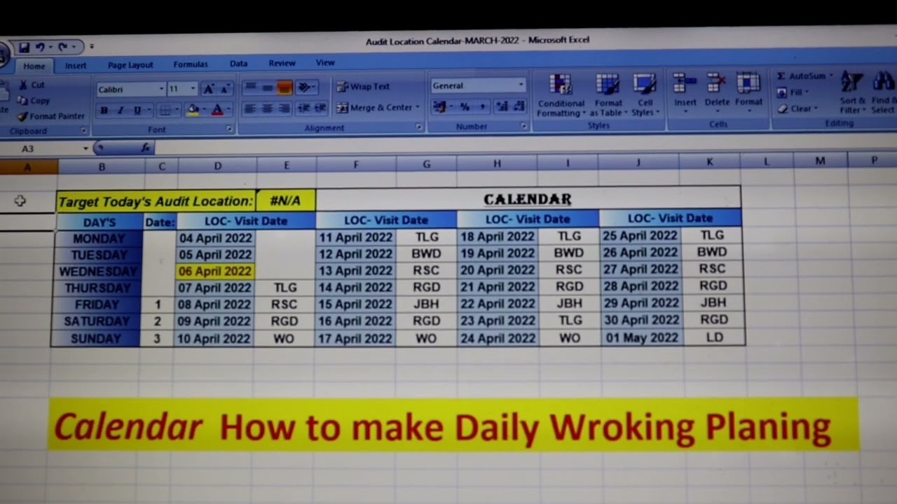 Auto update calendar in ms excel nandurbar gavit