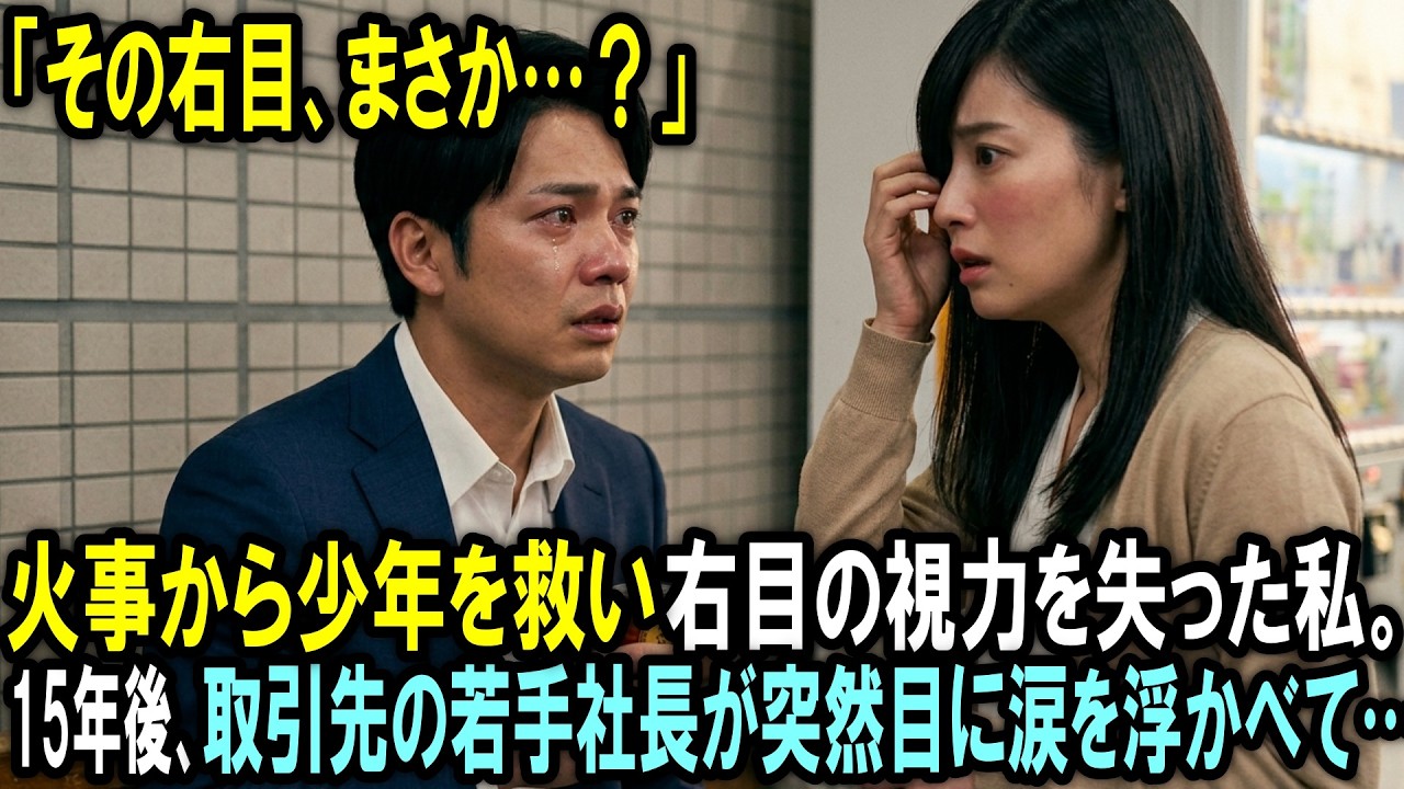 「その右目、まさか…？」火事から少年を救い右目の視力を失った私。15年後、勤務先を訪れた若手社長が突然泣き崩れて…
