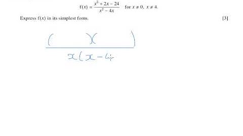OCR Core 4 Jan 2007 q1 - Rational Functions/Algebraic Fractions