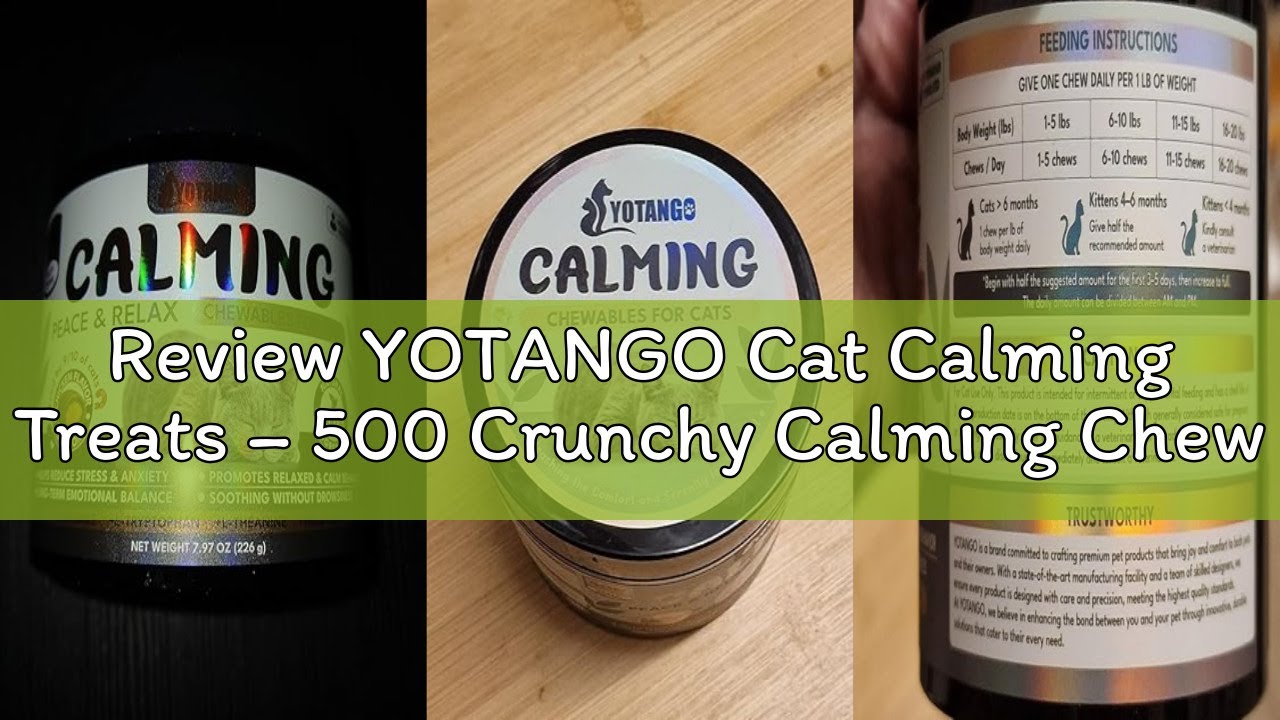 Review YOTANGO Cat Calming Treats – 500 Crunchy Calming Chews for Cats Kittens, Anxiety Relief & Str