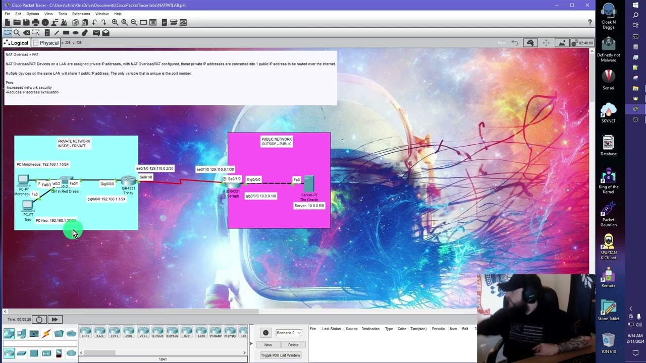 Configure NAT Overload (PAT) using Cisco Packet Tracer | IPvChris