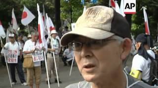 Japanese right wing demonstrators protest over disputed islands