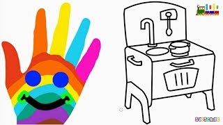 How To Draw Baby Doll Kitchen-Coloring Book For Kids-Coloring Pages