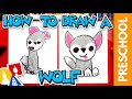 How To Draw A Wolf (or Husky) - Preschool