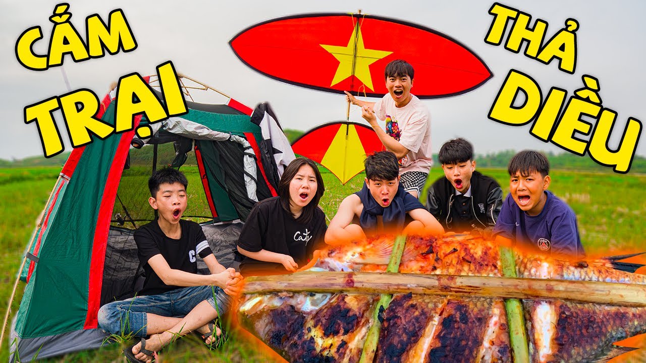 Thái Chuối Thử Thách Cắm Trại  Thả Diều Câu Toàn Cá Khủng Nướng Thơm Phức