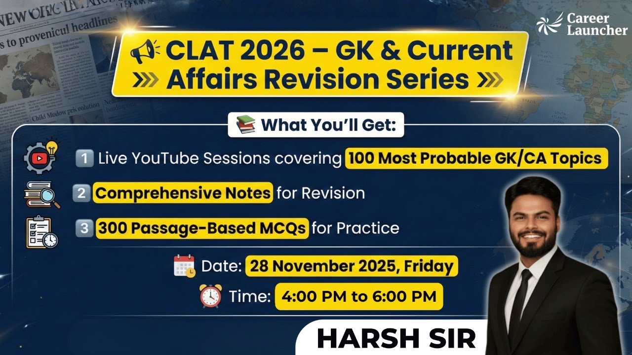 100 Most Important GK + CA Topics for CLAT 2026 | Complete Revision ...