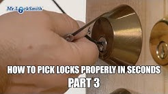 How To Pick Locks Properly In Seconds Part 3 - Mr. Locksmith Video 
