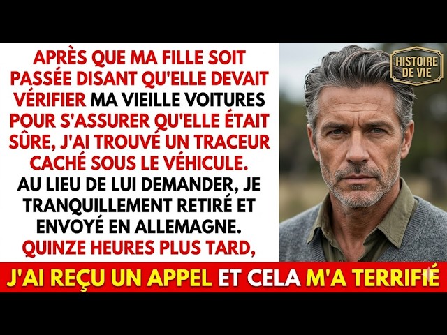 Je vidangeais l’huile de ma Citroën, comme chaque samedi depuis quarante ans, quand ma main a heurté quelque chose sous le châssis. Une boîte noire. Un traceur GPS, encore tiède. Quelqu’un venait...