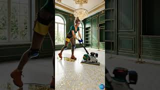 SATISFYING! DIY Gold Flake Floor! I TURNED Plain Room into Luxury Dressing Lounge