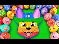 Satisfying ASMR | Making Rainbow Marshall Paw Patrol Slime by Mixing Mystery Eggs CLAY Coloring