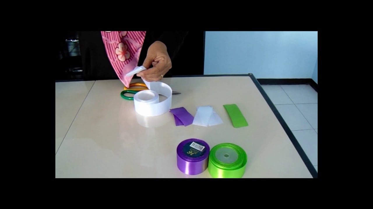 Tutorial membuat bunga dari pita jepang 
