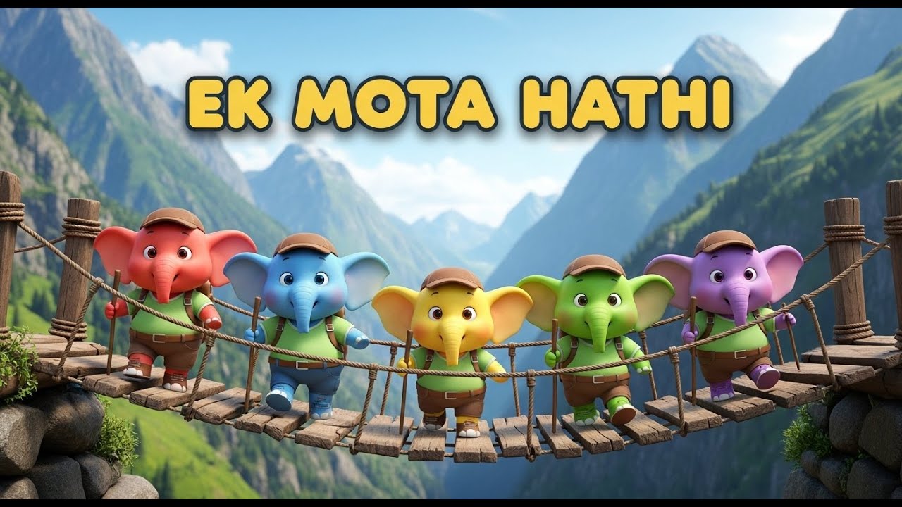 🐘 AK MOTA HATHI | Hindi Kids Rhyme | Fun Elephant Adventure | Hindi Nursery Rhyme for Kids