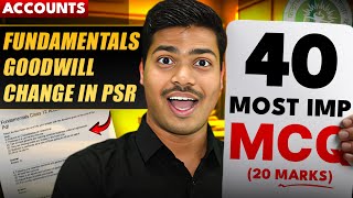 Most Important Mcq  Fundamentals Goodwill U0026 Change In Psr  Class 12 Accounts Board Exam 2026